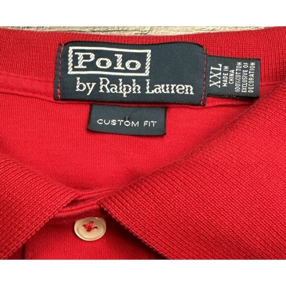Vintage Polo Ralph Lauren‎ Shirt Mens 2XL Red Soft Knit Custom Fit Golf Preppy - Picture 3 of 8